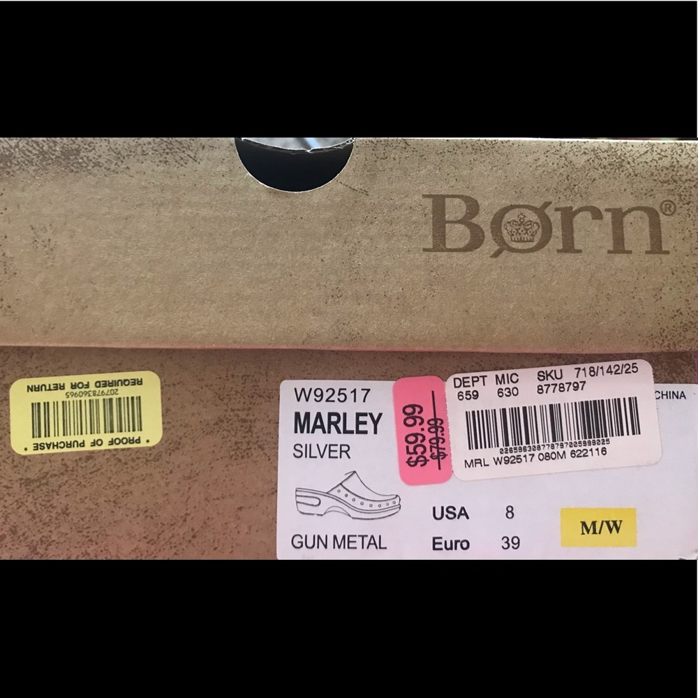 Women’s Marley Silver Gun metal BORN shoes size 8 M - Picture 11 of 11